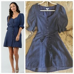 NWOT Lucca navy/white pin dot mini dress